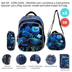 Alternative view of Set Mochila 16'' + Cartuchera + Lunchera Skora - 42939