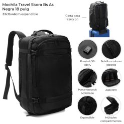 Alternative view of Mochila travel Skora 18'' - 43923